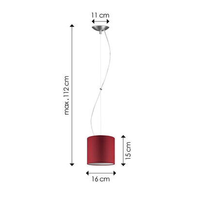 Home Sweet Home Deluxe hanging lamp with lampshade, E27, red, 16cm