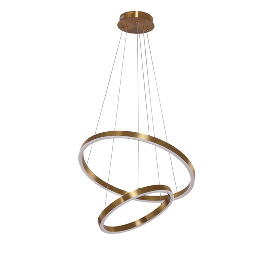 Neo Copper Gold 2-Ring Hanglamp – Dimbare LED Goudkleurig |woon-meubel.nl