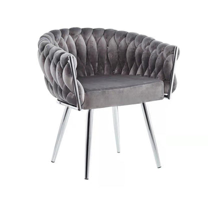 Eva Chair Velvet grijs weefpatroon|woon-meubel.nl