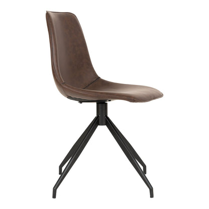 Monaco Dining Chair with Knob - Brown - Set of 2