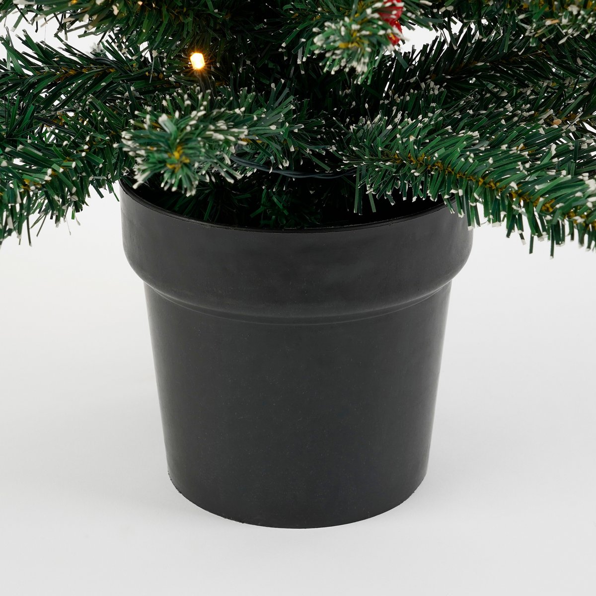 Creston Kunstkerstboom in Pot met LED Verlichting - H90 x Ø50 cm - Groen Frosted