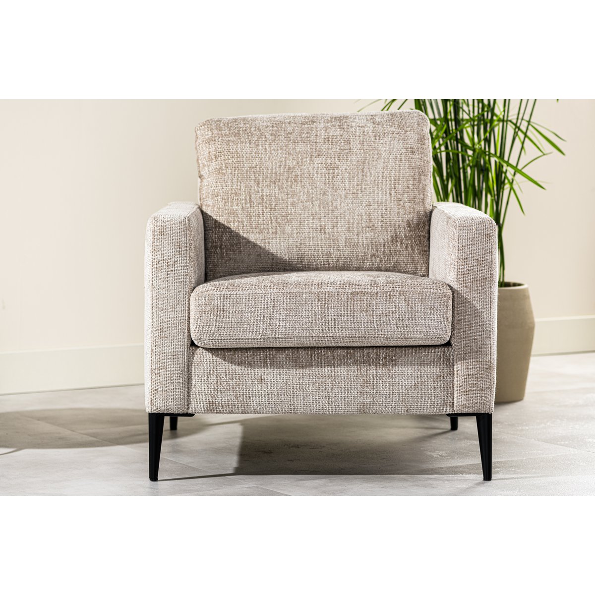 1 zits fauteuil, stof Elite, E720 champagne