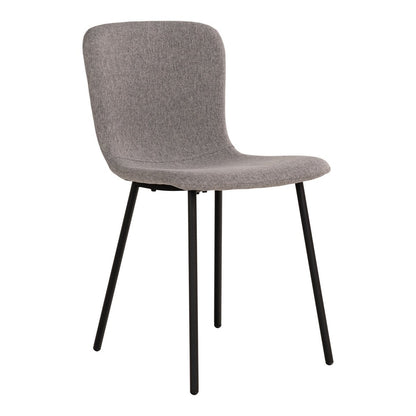 Chaise de salle à manger Halden - Chaise de salle à manger, gris clair avec pieds noirs - lot de 2