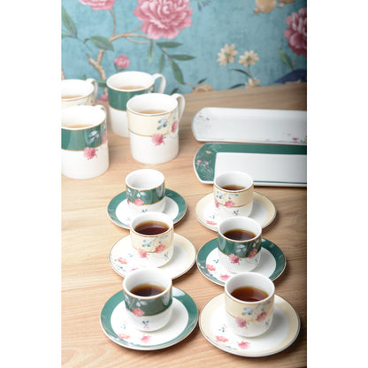 Bloemen koffiekopjes - Set van 6 |woon-meubel.nl