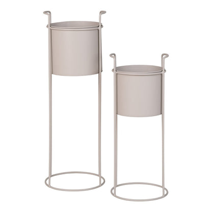 Rabo Flower Stand - Support à fleurs, acier, sable, lot de 2