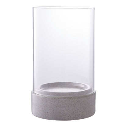 Hurricane Candle Holder - Grijs keramisch/glas