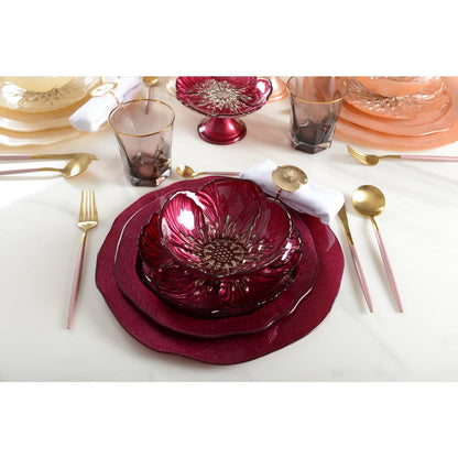 Set van 2 Fuchsia Dessertbord – Bloemvormig – 21,5 cm – Boudoir Collectie