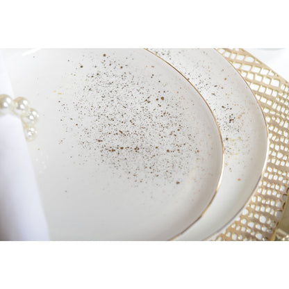 Wit Ovaal Dessertbord met Gouden Accenten – Aulica Chimera | www.woon-meubel.nl