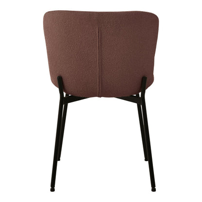 Chaise de salle à manger Maceda - Chaise de salle à manger en bouclé, rouille avec pieds noirs - Lot de 2