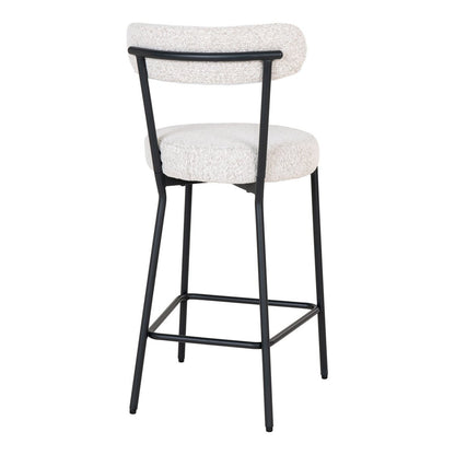 Badalona Counter Chair - Bar stool, white bouclé