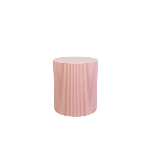 Bijzettafel - cilinder- MDF - lichtroze - 39x45cm