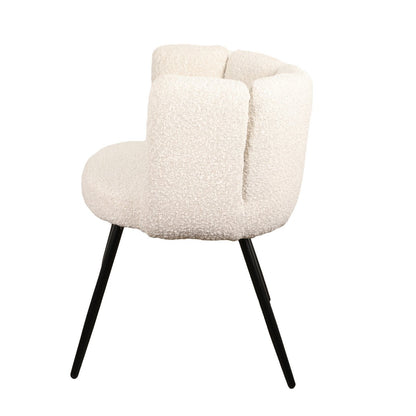 High five stoel wit parelmoer - bouclé - Set van 2 |woon-meubel.nl