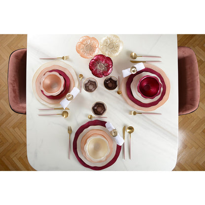 Zalmkleurig Glas Presentatiebord Ø32,5 cm – Aulica Boudoir | woon-meubel.nl