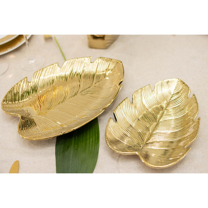 Aulica Golden Cup Tropical Sheet – Gouden Ovale Schaal |woon-meubel.nl