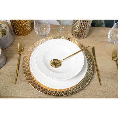 Aulica Witte Holle Bord – Parelpatroon in Bubbelcollectie |woon-meubel.nl