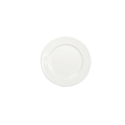 Witte dessertbord met Parelpatroon 20 cm