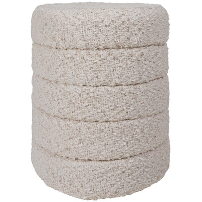 Poef Rosa Naturel Laaggelaagde patroon 53 x ø43 cm|woon-meubel.nl