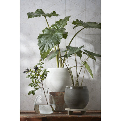 Cache-pot Douro - H25 x Ø 29 cm - Terre cuite - Blanc cassé