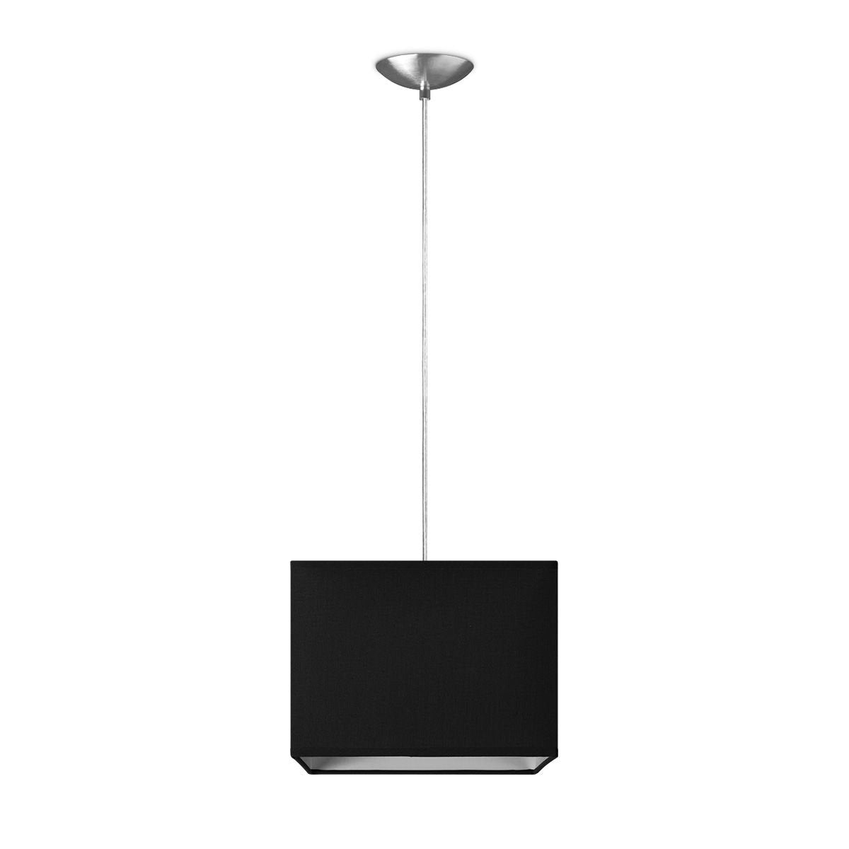 Hanglamp Block met lampenkap, E27, zwart, 25cm