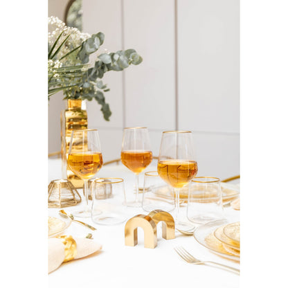 Set van 6 Luxe Waterglazen met Gouden Rand