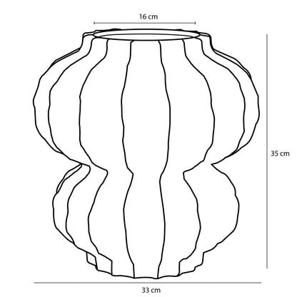 Altea Vase - H35 x Ø33 cm - Ceramic - Gold