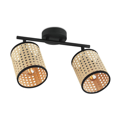 National LED Surface-mounted Spot Rattan 2L - Black