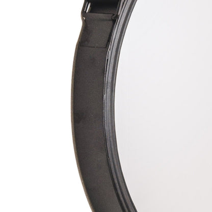 Mirror - Round Wall Mirror - Leather/Metal - Black - Ø30cm