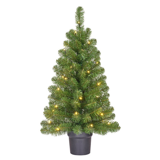 Norton Kunstkerstboom in Pot met LED Verlichting - H90 x Ø50 cm - Groen