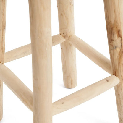 De Raffia-barkruk, teakhout, raffia |woon-meubel.nl