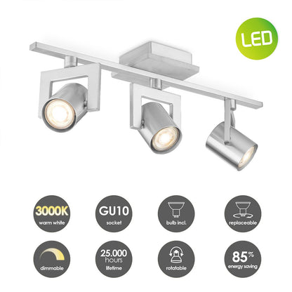 Surface-mounted spotlight Concrete 3 - incl. dimmable LED lamp - concrete