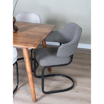 Eetkamerstoel Eros Brown bouclé |woon-meubel.nl