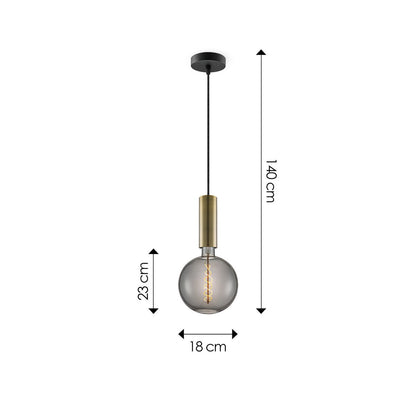 Hanglamp brons Saga - G180 - dimbaar E27 rook |woon-meubel.nl