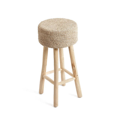 De Raffia-barkruk, teakhout, raffia |woon-meubel.nl