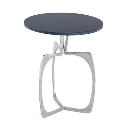 Luxe Ronde Bijzettafel van Marmer & Aluminium – Zilver/Zwart of Goud/Wit – Ø45 x H56 cm