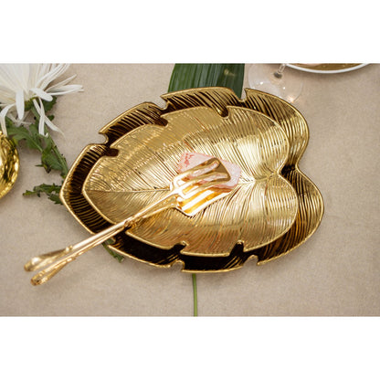 Aulica Golden Cup Tropical Sheet – Gouden Ovale Schaal |woon-meubel.nl