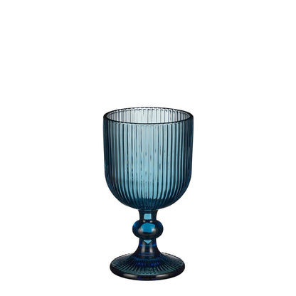 Merlot Wijnglas blauw - Set van 6 - 250 ml - Glas |woon-meubel.nl