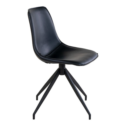 Monaco Dining Chair with Knob - Black - set of 2