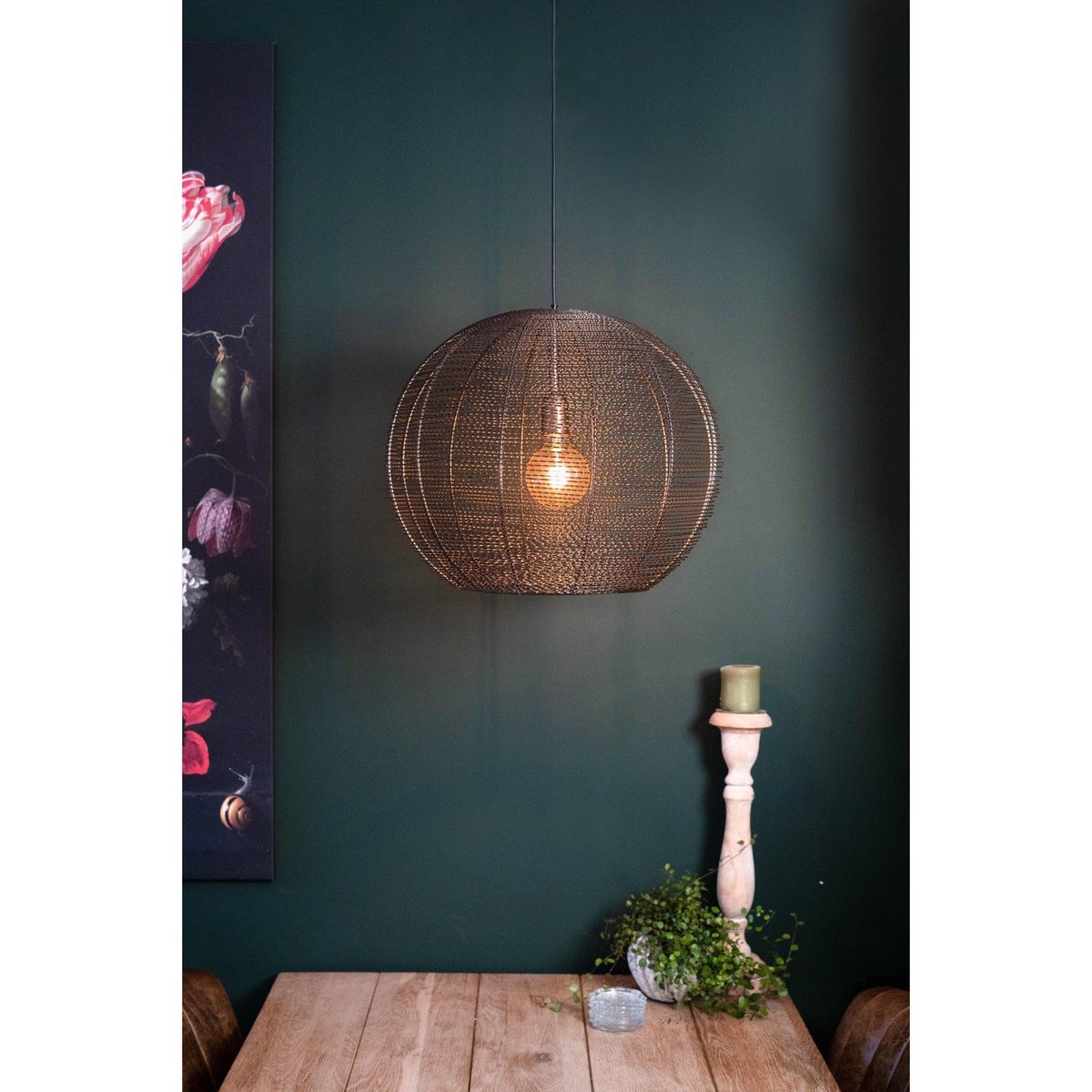 Hanglamp LUCAS antiek brons Ø50x38cm