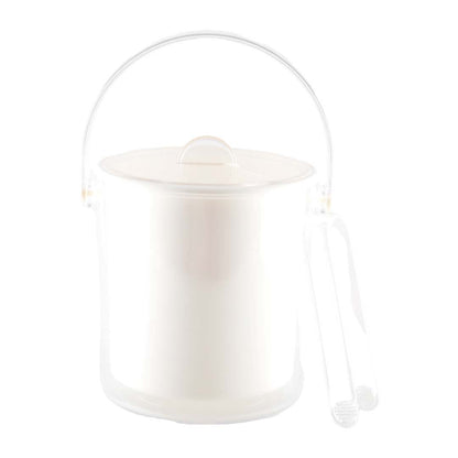 Aulica White Acrylic Ice Bucket with Tongs