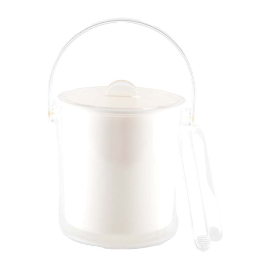 Aulica White Acrylic Ice Bucket with Tongs