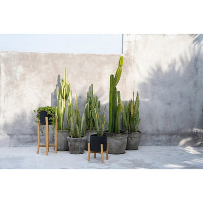 The Charcoal Low vaas  - Zwart Naturel - S |woon-meubel.nl