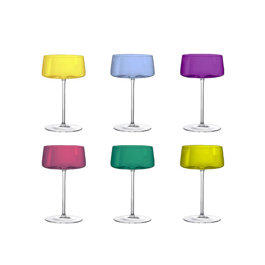 Champagneglazen Set van 6 – Luxe Glaswerk – Multicolor