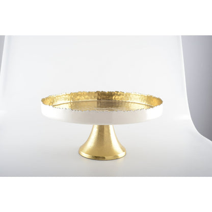 White and Gold Cake Stand on Foot – Aulica 30 cm