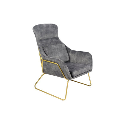 Loungestoel van grijs fluweel |woon-meubel.nl
