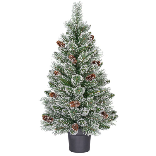 Vandans Kunstkerstboom in Pot - H90 x Ø48 cm - Groen Frosted