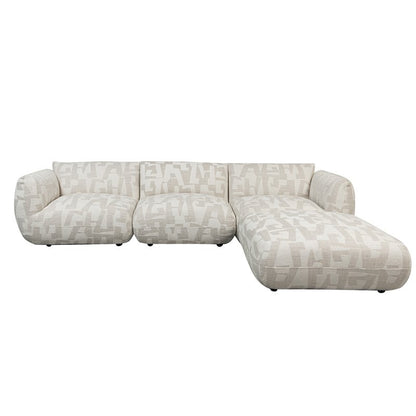 Bank Amsterdam 4 Seater + Ottoman White Glyphs