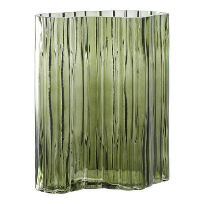 Vase - Vert fumé, verre, 21x12x26,5cm