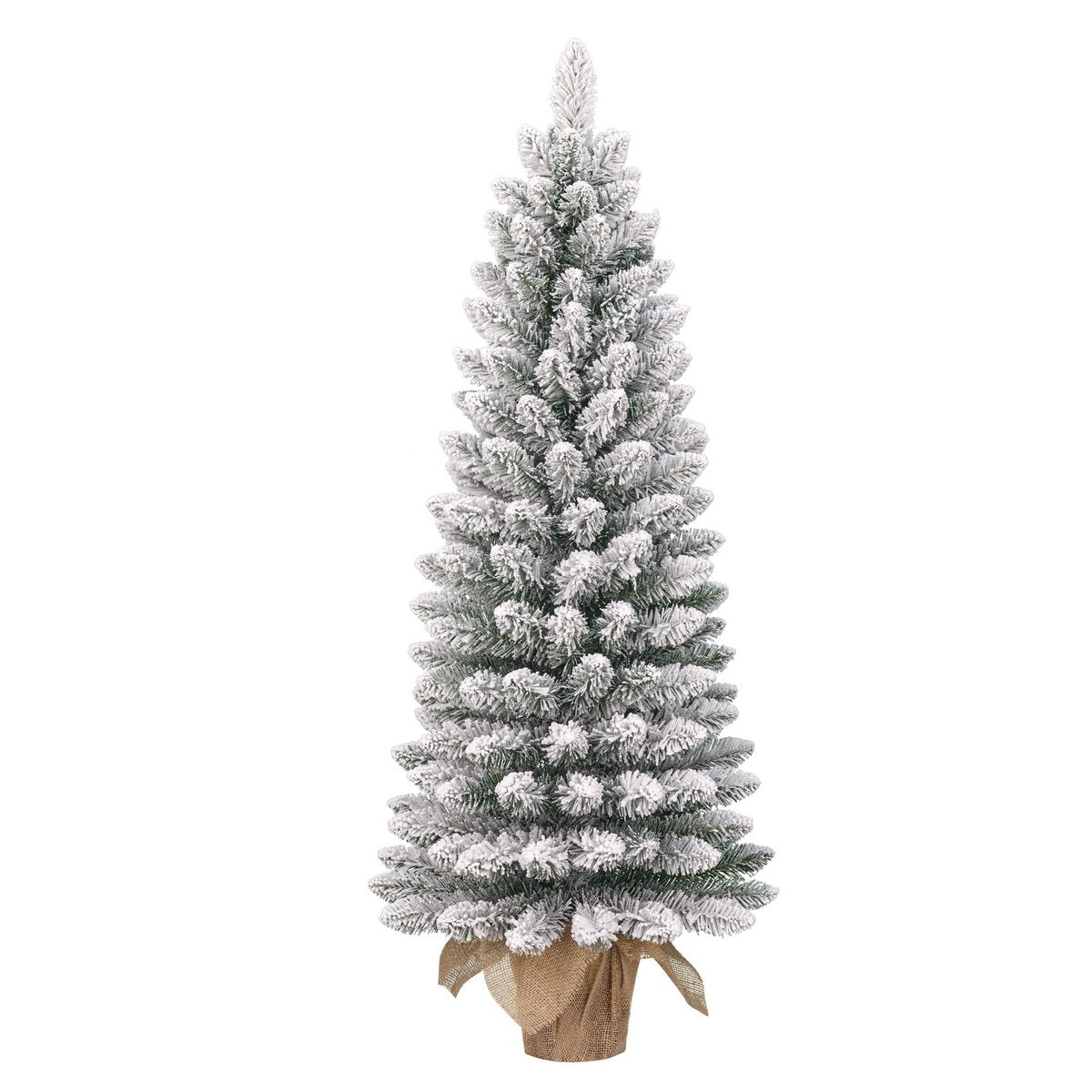 Gerlos Smalle Kunstkerstboom in Jute - H75 x Ø36 cm - Groen Frosted