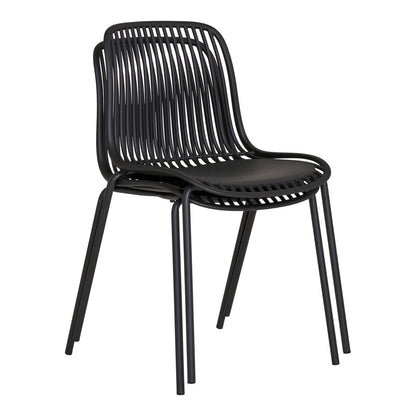 Branson Garden Chair - Zwart, stapelbaar - set van 4
