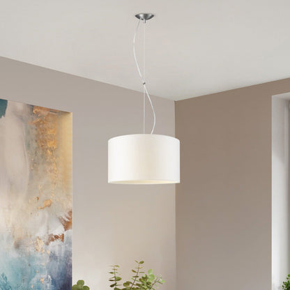 Lampe à suspension de luxe avec abat-jour, E27, blanc, 40 cm